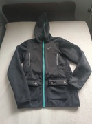 Kurtka przejściowa jesienna wiosenna czarna z turkusowymi elementami