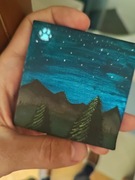 Obrazek - krajobraz górski ze świecącą łapką ver1