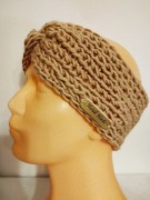 Opaska; turban; alpaka 25%; wełna 25%; handmade; jasny beż