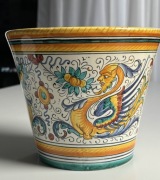 Włochy Majolika Grazia Deruta Osłonka cachepot Italy wys. 15 cm