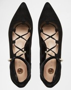 River Island Wiązane czarne czółenka buty balerinki Vintage y2k 37