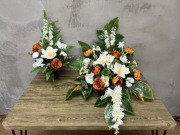 Kompozycja stroik komplet wiązanka kwiaty na cmentarz nagrobna