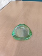 Stara szklana popielniczka zielona Vintage Design 