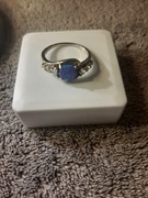 Nowy srebrny pierścionek  z opalem australijskim  rozm. 18