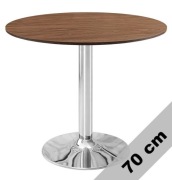 Stół okrągły VICTORY BROWN WOOD 70 cm SILVER