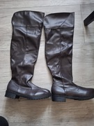 Kozaki za kolano rozmiar 40,5 brązowe 