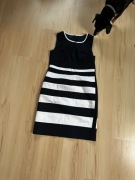 Gerry Weber sukienka olowkowa czarne biale paski zamek z tylu