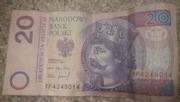 Banknot 20zł obiegowy seria YF