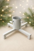 Stojak na choinke pod choinke metalowy LOFT BIAŁY profil z kubkiem