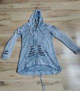 Tredy 40 42 L włoska zdobiona bluza cekiny skrzydła anioła vintage surowe