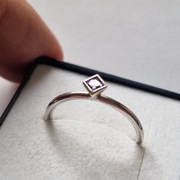 Srebny pierścionek z ametystem, pr 925 rozm 9