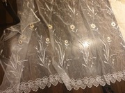 firanka biała  z kwiatkami biała żakardowa firana w kwiaty 100 x 180