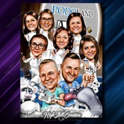 Karykatura cyfrowa grupowa firmowa prezent ekipa