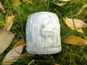 doniczka gipsowa handmade, osłonka na kwiaty, ozdoba do wnętrz