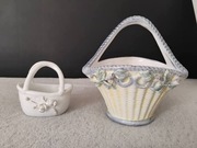 Ręcznie Robiony Koszyk Na Cukierki / Drobiazgi Z Uchwytem porcelanowy Biały