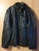 Nowa KURTKA skórzana, czarna, zapinana na zamek.