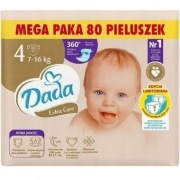 Dada pieluchy jednorazowe Extra Care 4 maxi 7-16 kg 80 szt. Jumbo bag