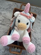 Jednorożec przytulanka handmade na szydełku