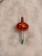 Bombka choinkowa szklana stara z okresu PRL handmade ręcznie zdobiona