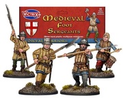 Wypraska z 8 figurkami Medieval Foot Sergeants firmy Victrix