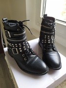 Damskie botki rockowe workery z ćwiekami 37.