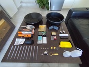 Zestaw do płukania złota - Miska, sito, lupa, waga, detektor, latarka