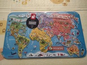 Jonod puzzle magnetyczne,mapa świat w jęz.franc.