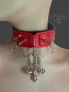 Harness Choker BDSM Punk Goth Metal - Obroża skórzana Chaos 2 - TotenKot