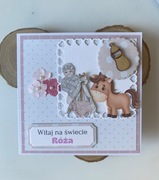 Kartka gratulacje, z okazji narodzin córki.