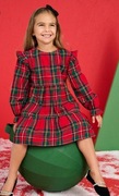 Sukienka dziecięca świąteczna krata do SESJI  babydoll 134