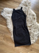 czarna midi letnia sukienka Bershka xs basic wakacje lato
