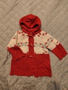 Sweterek na guziki z kapturem 12M