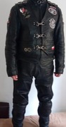 Komplet męskiej motocyklowej odzieży skórzanej 