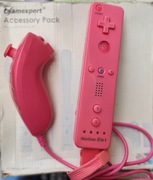 Różowy Wiilout MotionPlus 2in1 komplet z Nunchuck Kontroler do Nintendo Wii