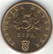 Chorwacja 5 lipa lip 2011 - 18 mm - nr 1