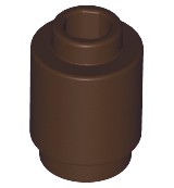 LEGO 10 x 3062 klocek okrągły walec rurka 1x1x1 - brązowy ciemny