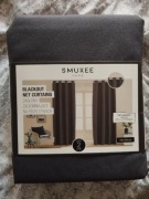 2 grafitowe zasłony zaciemniające blackout kółka SMUKEE 2 x zasłona