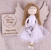 Magnes Podziękowanie dla Gości Komunia Chrzest z Aniołkiem Rękodzieło