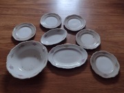 Zestaw Talerzy Wałbrzych 5 Talerzy 2 Półmiski 1 Miska