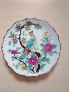 Talerzyk na ścianę ptak z kwiatami 