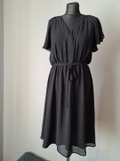 H&M Nowa czarna sukienka S/36 midi