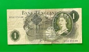 Jeden funt banknot Wielka Brytania 1960-1979 r bardzo dobry stan