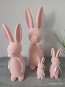 4 szt zajączków pudrowy różowy 