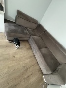 Vox sofa narożna z funkcją spania, szara, 265cm x 185cm