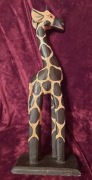 Piękna drewniana figurka żyrafa. XXw.