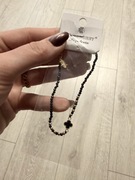 Bransoletka damska nowa czarna ze złotem