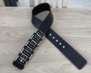 17. Czarny pasek z ozdobami, szeroki, 1 pasek = 5 zł