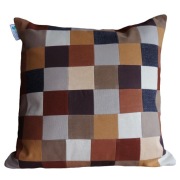 Patchworkowa poszewka na poduszkę 40x40 brązowa
