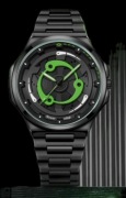 męski zegarek kwarcowy NEVER STOP 42 mm skeleton
