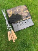 mangal grill składny na 6 szaszlzków zestaw 